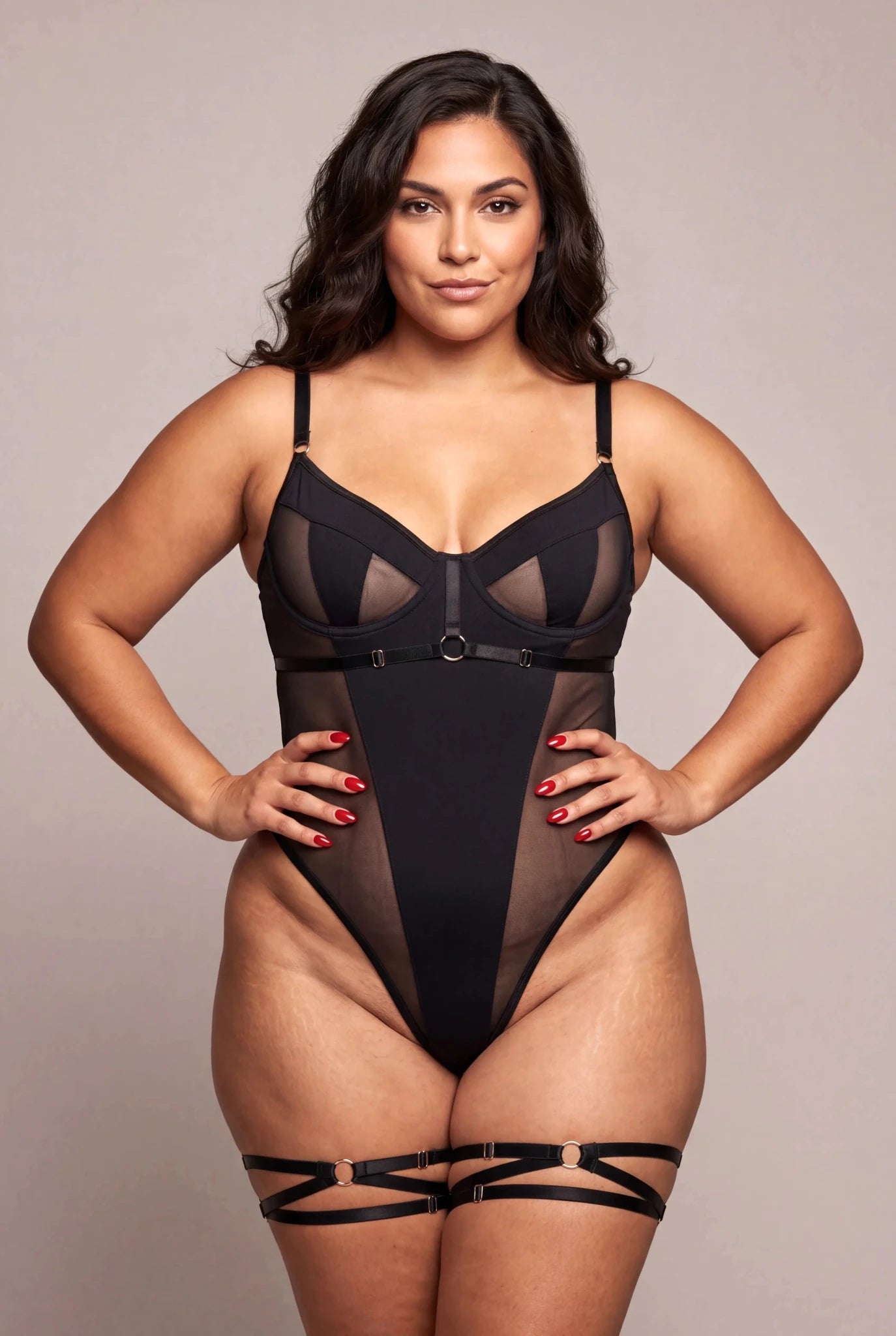 Body avec tour de cuisses - NOIR SAUVAGE - NAKED Underwear FR