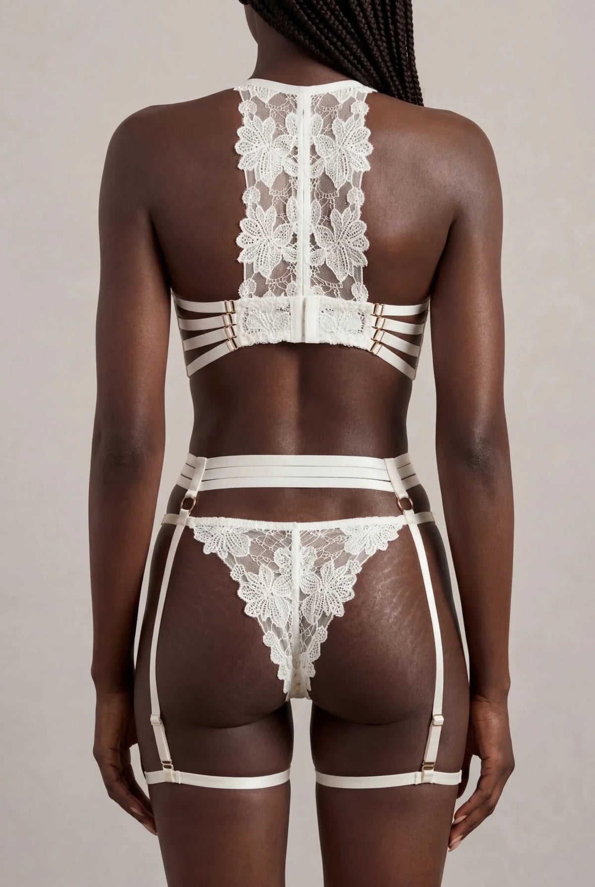 Porte-jarretelles + tours de cuisse - JOLYE Blanc - NAKED Underwear FR